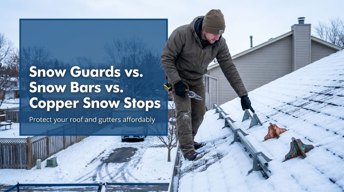 Snow Guards vs. Snow Bars vs. Copper Snow Stops image